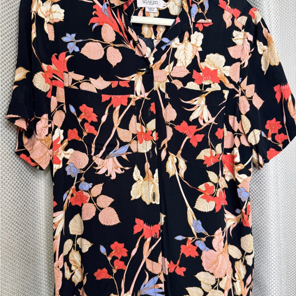 21” ptp Black Floral Women's Top